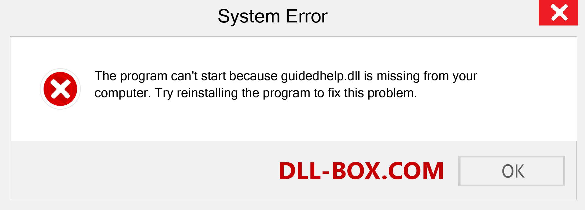  guidedhelp.dll file is missing?. Download for Windows 7, 8, 10 - Fix  guidedhelp dll Missing Error on Windows, photos, images