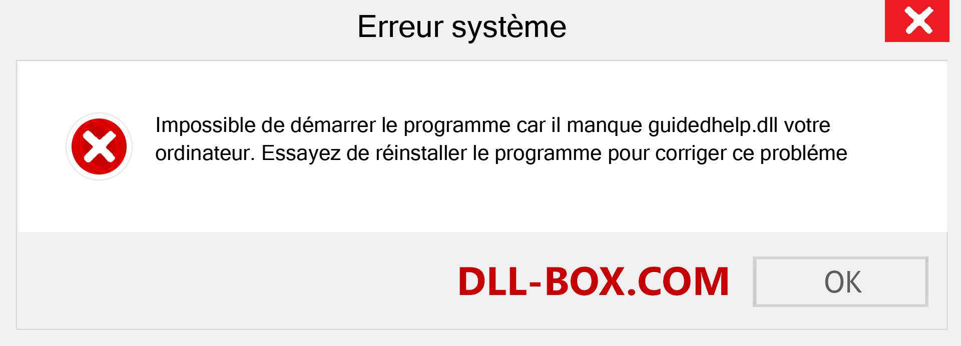 Le fichier guidedhelp.dll est manquant ?. Télécharger pour Windows 7, 8, 10 - Correction de l'erreur manquante guidedhelp dll sur Windows, photos, images